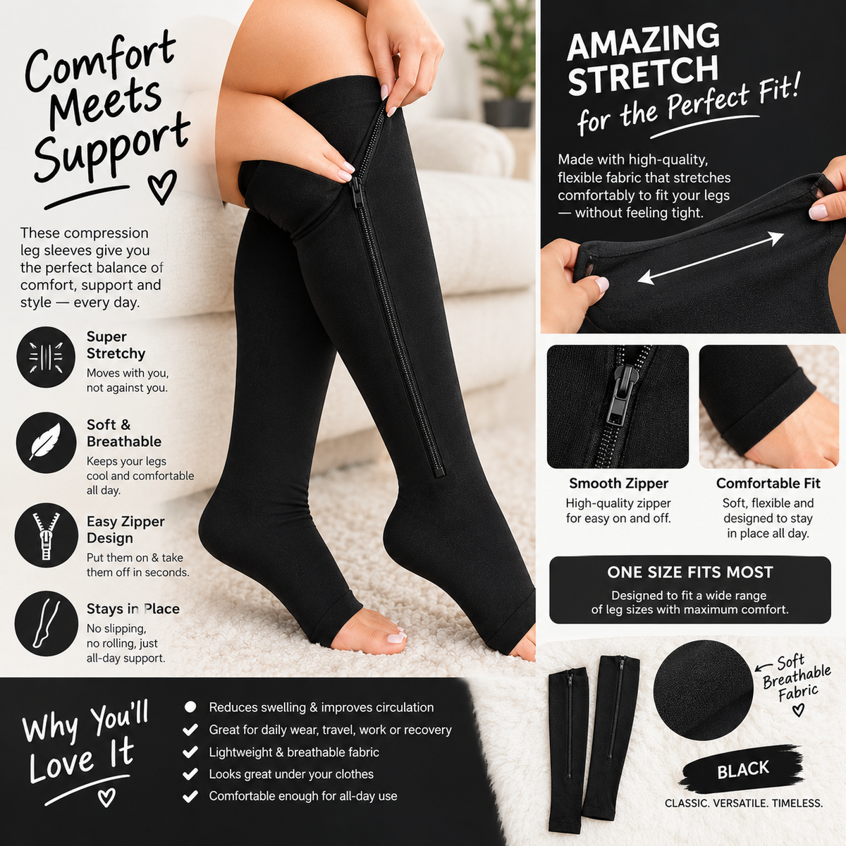 ZipFlex™ Compression Socks