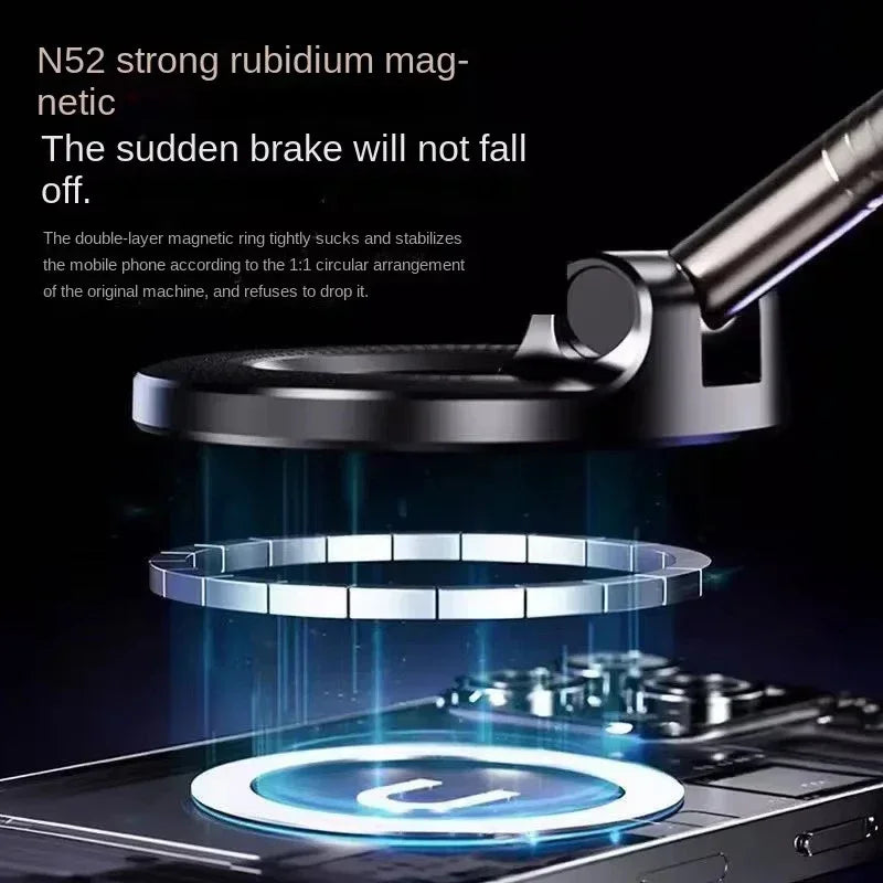 Magnetic Phone Stand Vacuum Adsorption High Stickiness Anti Shake Holder Car Dashboard Windshield Desktop Office GPS Nav Drive