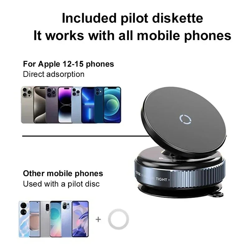 Magnetic Phone Stand Vacuum Adsorption High Stickiness Anti Shake Holder Car Dashboard Windshield Desktop Office GPS Nav Drive