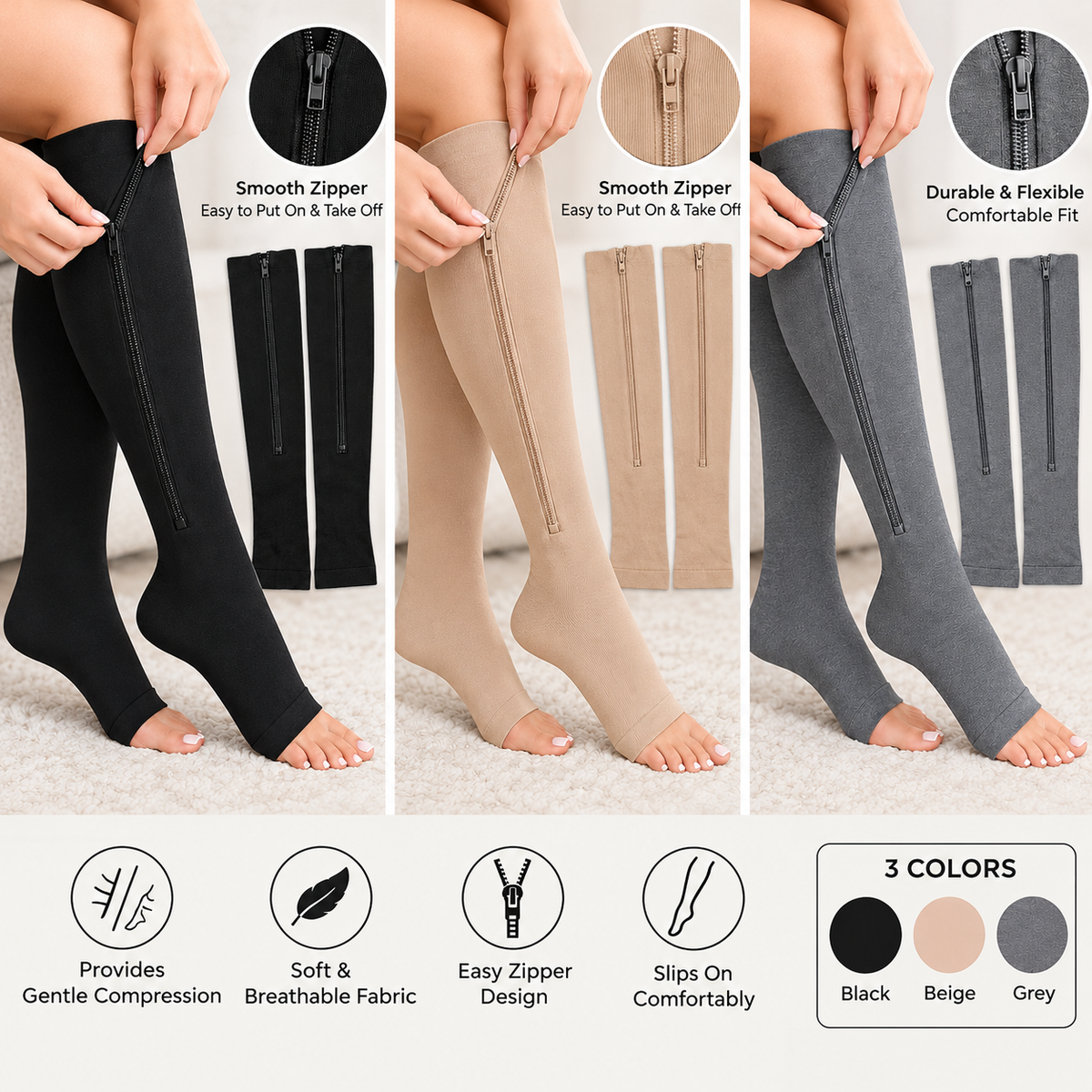 ZipFlex™ Compression Socks